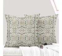 ECZOIL - Juego de 2 fundas de cojín de 60 x 60 cm, diseño boho étnico, vintage, fundas de cojín, 24 x 24 pulgadas, para casa, salón, dormitorio, color gris y amarillo