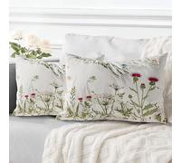 ECZOIL - Juego de 2 fundas de cojín decorativas, 40 x 60 cm, diseño de flores silvestres, funda de almohada para dormitorio y granja, hogar, salón, color