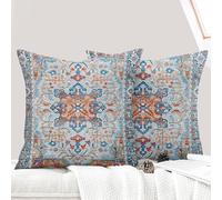 ECZOIL - Juego de 2 fundas de cojín decorativas, 45 x 45 cm, diseño boho étnico, vintage, funda de almohada de 18 x 18 pulgadas, para casa, salón, dormitorio, sofá, bohemio, arte, color naranja y azul