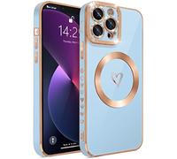 ECZOIL Magnética Funda para iPhone 13 Pro 6,1 Pulgada, Carcasa Compatible con MagSafe,Galvanizada Suave TPU Protector de Cámara Resistente a los Golpes Phone Case for iPhone 13 Pro-Azul