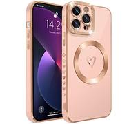 ECZOIL Magnética Funda para iPhone 13 Pro MAX,Carcasa Compatible con MagSafe,Galvanizada Suave TPU Protector de Cámara Resistente a los Golpes Phone Case for iPhone 13 Pro MAX-Rosa