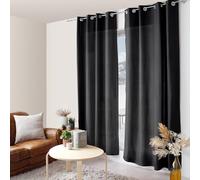 ED Enjoy Home - Cortina (140 x 240 cm, Ojales metálicos, Tela de Microfibra, Aspecto de Velo de algodón, para Dormitorio y salón