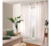 ED ENJOY HOME - Cortina con Ojales Plateados, 135 x 240 cm, Blanco, 100% algodón, Tejido Certificado Oeko-Tex, colección Panama