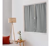 ED Enjoy Home - Cortina de Cristal Opaca, Pase de Barras, Gris Claro, 60 x 120 cm, 100% poliéster, Tejido Certificado Oeko-Tex, colección Regaliz