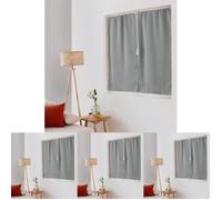 ED ENJOY HOME - Cortina de Cristal Opaca, Pase de Barras, Gris Claro, 60 x 120 cm, 100% poliéster, Tejido Certificado Oeko-Tex, colección Regaliz (Paquete de 4)