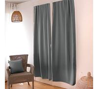 ED Enjoy Home - Cortina de Puerta Opaca básica, Acabado de Barra - 100% poliéster - Tejido Certificado Oeko-Tex - 90 x 120 cm - Gris Claro
