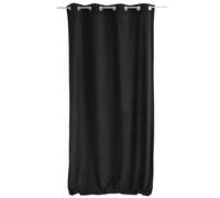 ED ENJOY HOME - Cortina de Terciopelo con Ojales Plateados, Color Negro, Gran Altura, 140 x 260 cm, 100% poliéster, Tejido Certificado Oeko-Tex, colección Calin