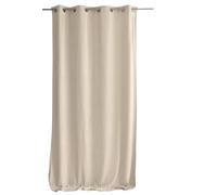 ED ENJOY HOME - Cortina de Terciopelo con Ojales Plateados, Crudo, Gran Altura, 140 x 260 cm, 100% poliéster, Tejido Certificado Oeko-Tex, colección Calin