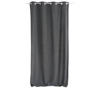 ED ENJOY HOME - Cortina de Terciopelo con Ojales Plateados, Gris Oscuro, Gran Altura, 140 x 260 cm, 100% poliéster, Tejido Certificado Oeko-Tex, colección Calin