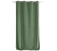 ED ENJOY HOME - Cortina de Terciopelo con Ojales Plateados, Verde Arcilla, Gran Altura, 140 x 260 cm, 100% poliéster, Tejido Certificado Oeko-Tex, colección Calin