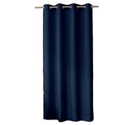 ED Enjoy Home - Cortina Decorativa con Ojales Plateados, 140 x 240 cm, Azul Marino, 100% poliéster, satén, colección básica