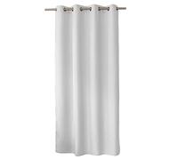 ED ENJOY HOME - Cortina Decorativa con Ojales Plateados, 140 x 240 cm, Blanco, 100% poliéster, satén, colección básica