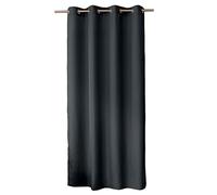 ED Enjoy Home - Cortina Decorativa con Ojales Plateados, 140 x 240 cm, Gris Oscuro, 100% poliéster, satén, colección básica