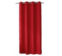 ED Enjoy Home - Cortina Decorativa con Ojales Plateados, 140 x 240 cm, Rojo, 100% poliéster, satén, colección básica