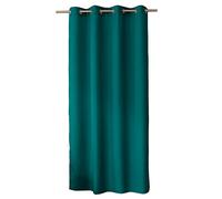 ED Enjoy Home - Cortina Decorativa con Ojales Plateados, 140 x 240 cm, Verde Esmeralda, 100% poliéster, satén, colección básica