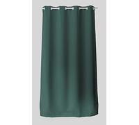 ED ENJOY HOME - Cortina Decorativa con Ojales Plateados, 140 x 240 cm, Verde Oscuro, 100% poliéster, satén, colección básica