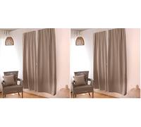 ED ENJOY HOME Cortina Ocultante, Pasarela, Beige Natural, 90 x 210 cm, 100% poliéster, Tejido Certificado Oeko-Tex, colección Regaliz (Paquete de 2)