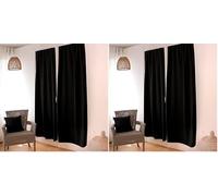 ED ENJOY HOME Cortina Ocultante, Paso, Negro, 90 x 210 cm, 100% poliéster, Tejido con Certificado Oeko-Tex, colección Regaliz (Paquete de 2)