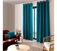 ED Enjoy Home Cortina Opaca con Ojales Plateados, Azul Pato, 140 x 240 cm, 100% poliéster, Tejido Certificado Oeko-Tex, colección Regaliz