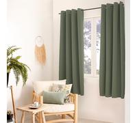 ED Enjoy Home - Cortina térmica Opaca Verde Gris 135×180 cm, Ojales metálicos, anticalor, antifrío, para Dormitorio y salón