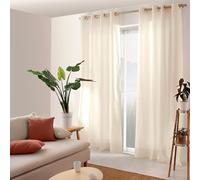 ED ENJOY HOME Panama Cortina de algodón con Ojales, Ecru, 135L X 240H cm (1 Panneaux)