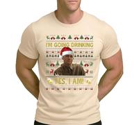 Ed Gein I'm Going Drinking Yes, I Am! | Ugly Christmas Christmas - Camiseta para hombre, naturaleza, L