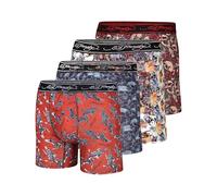 ED HARDY Calzoncillos tipo bóxer para hombre, paquete de 4 unidades, ropa interior de tela suave, cierre de tirar, lavables a máquina, cómodos y elásticos, Paquete de 4 - Calaveras y águilas, X-Large