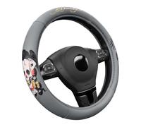 ED HARDY Funda para volante, cuero gris de primera calidad, estampado de calavera de casino, ajuste universal para volantes de 14.5 a 15.5 pulgadas, agarre antideslizante, impermeable y resistente a