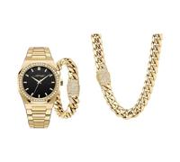 ED HARDY Juego de reloj de 3 piezas en tono dorado para hombre