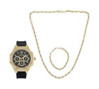 ED HARDY M0249G-42-G02 - Reloj de 3 piezas para hombre, en tono dorado, con collar y pulsera