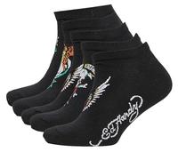 Ed Hardy Paquete de 5 calcetines de entrenamiento negros para hombre, talla 36-48, Negro, 6-11