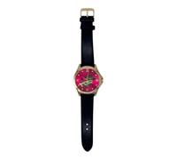 ED HARDY Reloj Love Eternal para mujer con correa de cuero negro 15476G-42-F02