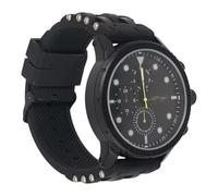 ED HARDY Reloj negro mate para hombre con esfera redonda y correa de silicona negra 50444BB-42-G02