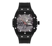 ED HARDY Reloj Tonneau negro para hombre con correa de silicona 50446BB-42-B02