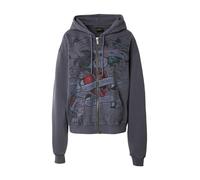Ed Hardy Sudadera con cremallera gris basalto / verde oscuro / rojo / negro L gris basalto / verde oscuro / rojo / negro