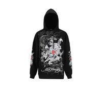 Ed Hardy Sudadera 'Death Or Glory Love' gris / rojo / negro / blanco M-L gris / rojo / negro / blanco