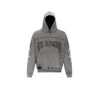 Ed Hardy Sudadera 'Eagle Drag Rose' gris / negro / negro denim / blanco L gris / negro / negro denim / blanco