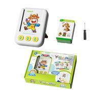 ED-Lumos Máquina de Aprendizaje Temprano con Tarjetas Flash, Juguete Educativo Bilingüe, 5 Idiomas, 55 Tarjetas de Doble Cara, Animales, Números y Colores, 10 x 7.5 cm