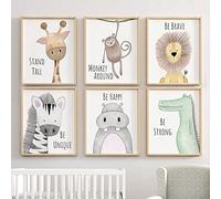 ED-Lumos Set de 6 láminas Juego de 6 imágenes para habitación de bebé Póster para habitación infantil A4 Sin Marco