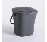 EDA 13119 G - Cubo de compostaje con Tapa (Polipropileno, 24,8 x 23,8 x 24,3 cm), Color Gris