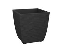 EDA Bac a Fleurs Carré Diva Stone 42 L - avec Bac Amovible - Extérieur ou Intérieur - Décor Vagues - 43,5 x 43,5 x H.44,2 cm