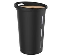 EDA - Baúl para pellets Jura Montania con ruedas 38 L - para 25 kg de Pellets - Negro, 010478 NO, Ø 39,7 x 60,5 cm