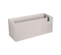 EDA - Jardinera Volcania 98 L - Decoración imitación Piedra - Doble Pared - Zona de retención de Agua - Modular - 99,5 x 39,5 x 43,5 cm - Beige calcáreo