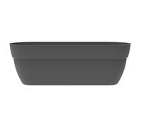 EDA Jardiniere Basse Osaka 38 L - avec Barre Métallique de Renfort - 77,3 x 30,7 x H.25,9 cm - Gris anthracite