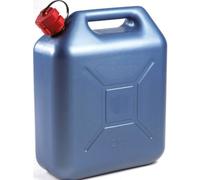 EDA - Jerrican 20 L PROMO de plástico, con caño para verter rígido, 36 x 17 x 44 cm, color azul metálico