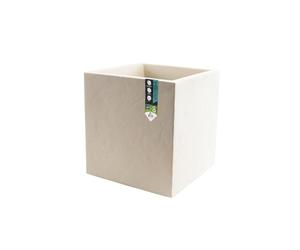 EDA - Maceta Cuadrada 40 cm Volcania 31 L - Decoración de imitación Piedra - Se Puede Utilizar en Interiores y Exteriores - Zona de retención de Agua para limitar el riego - 39,5 x 39,5 x 43,5 cm