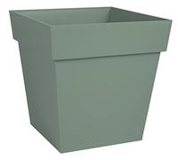 EDA - Maceta Cuadrada Toscana 32 cm - Volumen 22 L - 32 x 32 x 32 cm - Verde Laurel