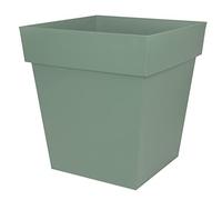 EDA - Maceta Cuadrada Toscana 50 cm - Volumen 87 L - 49,5 x 49,5 x 52,5 cm - Verde Laurel