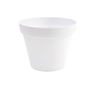 EDA - Maceta Redonda Toscana de 20 cm de diámetro - Volumen 3 L - Ø 20 x 17 cm - Blanco, Blanco, M