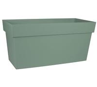 EDA Muret Toscane 80 cm - Jardinera con Ruedas - Volumen 74 L - con Reserva de Agua y Rejilla filtrante + Canal de riego - 79 x 35 x 39 cm - Verde Laurel